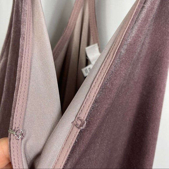NSR velvet velour wrap top strappy high low cami tank mauve lavender pink XS - Picture 10 of 16